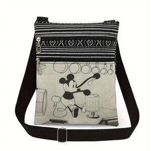 NIB Mickey Mouse Print Adjustable Shoulder Strap, Zippered small Crossbody